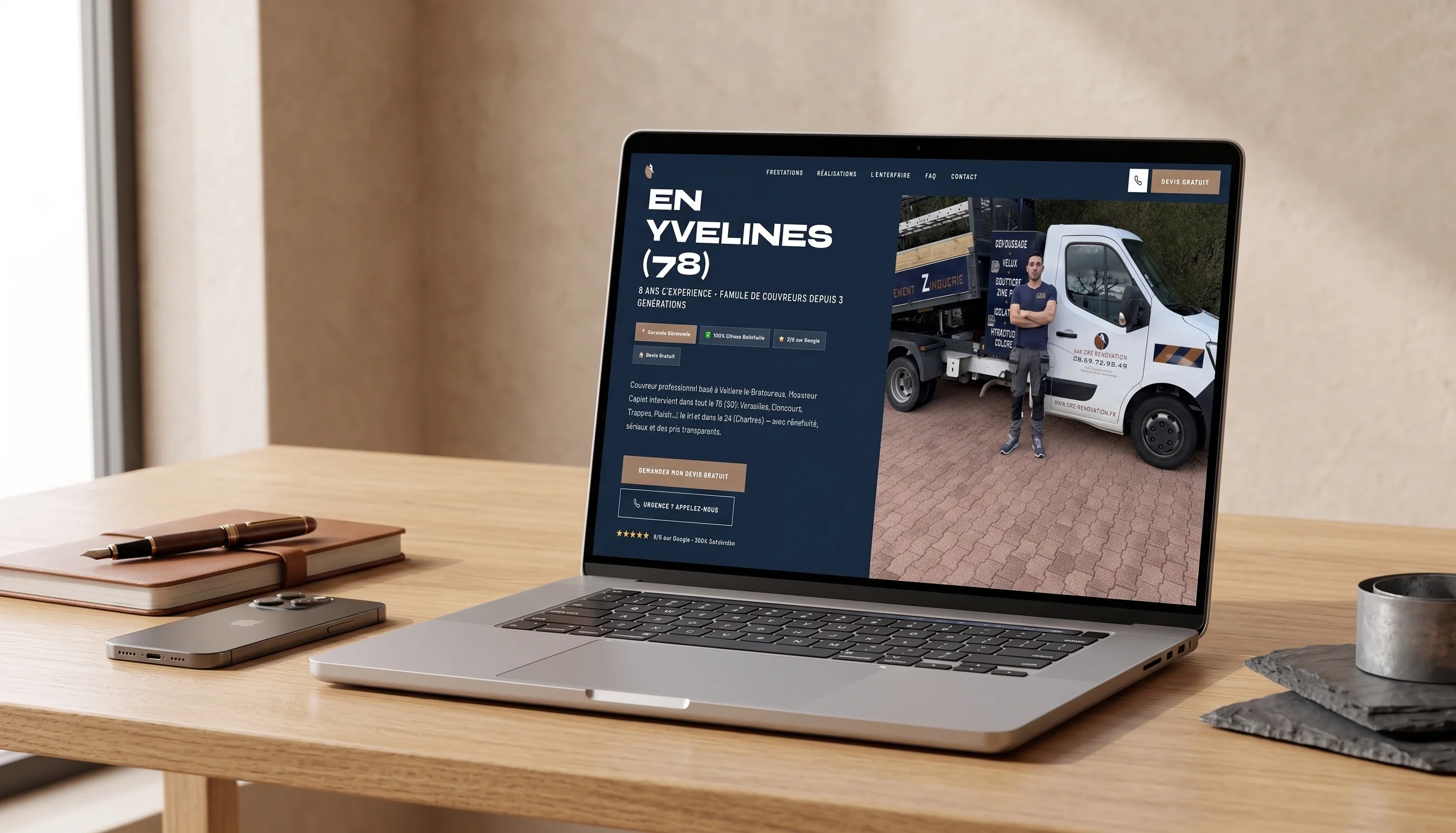 Le site CRZ Rénovation réalisé par Skoweb