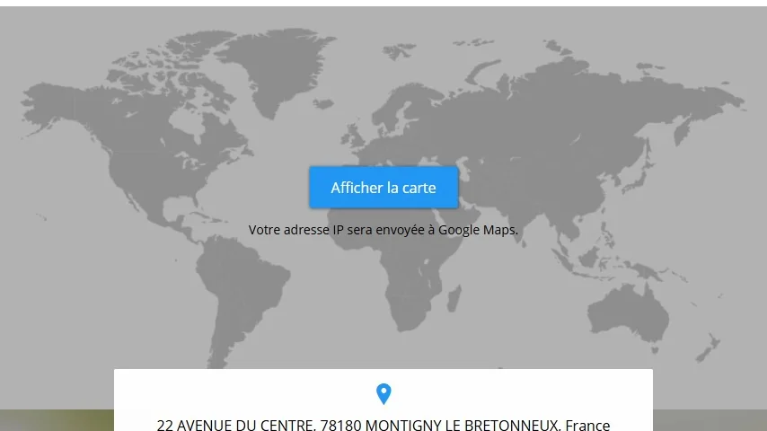 Ancienne page du Choiseul affichant une carte du monde grise à la place du plan