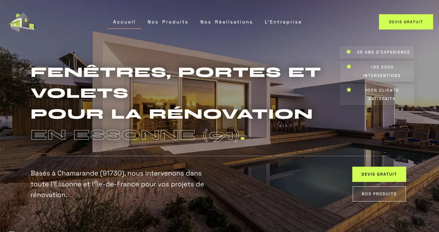 Nouvelle page d'accueil d'Easysun après refonte