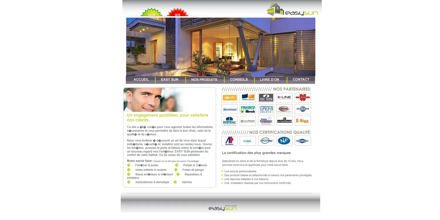 Ancienne page « À propos » d'Easysun