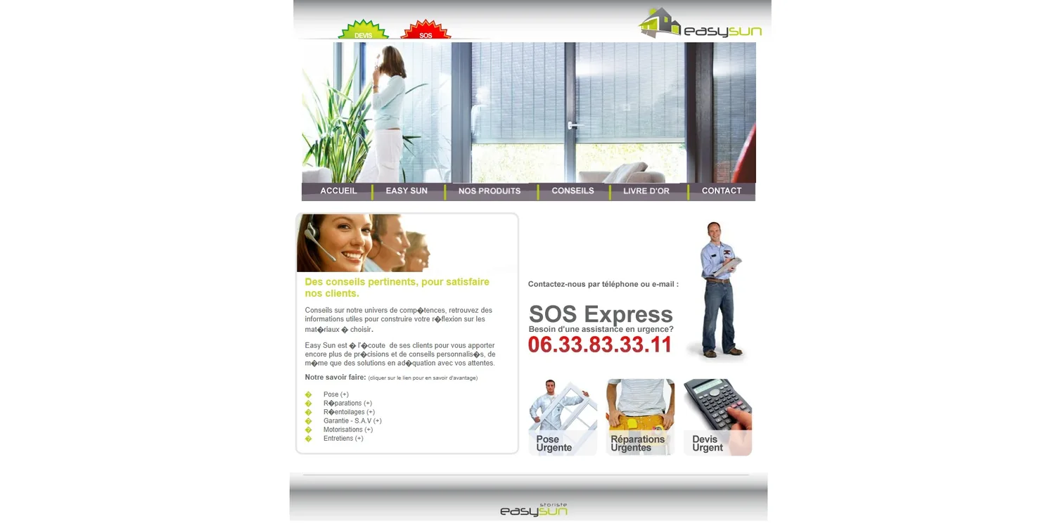 Ancienne page « Conseils » d'Easysun
