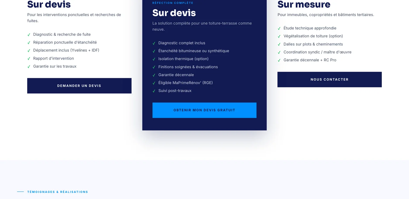 Galerie de chantiers d'étanchéité de toiture réalisés par ED BAT